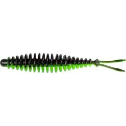 Magic Trout T-Worm 1g V-Tail Neon Green / Black Cheese 6,5cm 6 Pieces